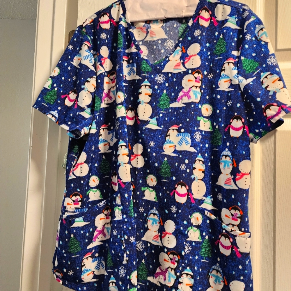 Christmas Scrub Tops